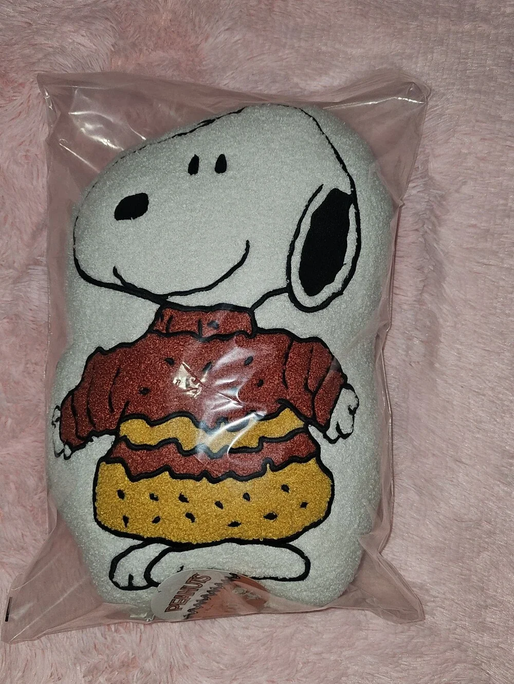 Peanuts Snoopy Sweater Weather Decorative Sherpa Pillow Fall Autumn Halloween